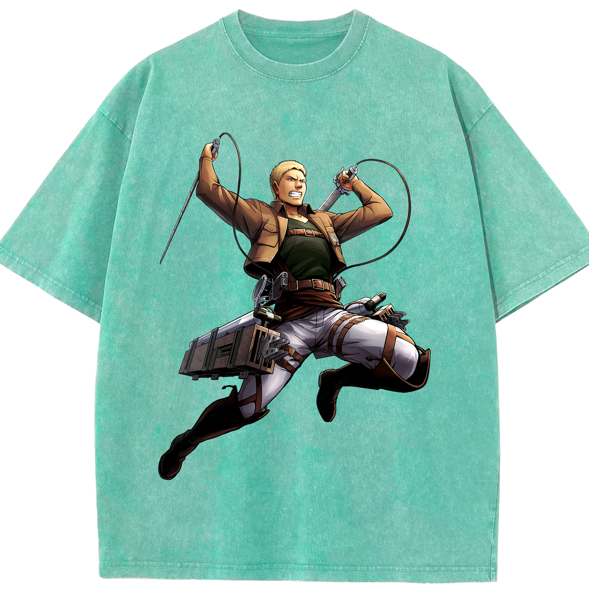 （画像用） 進撃の巨人 ライナー・ブラウン Attack on Titan Reiner Braun 綿100% ヴィンテージ風 半袖Tシャツ（フロントプリント）